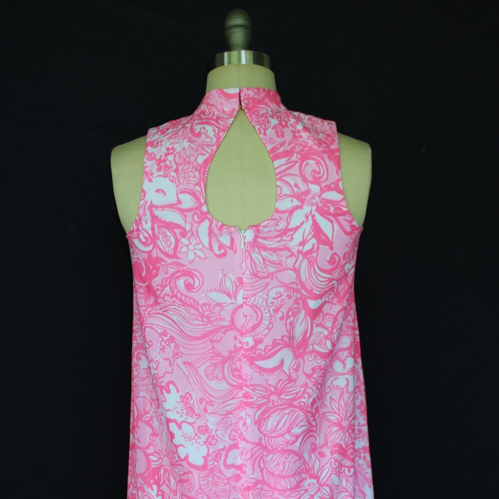 Lilly Pulitzer Linda dress Pink tropics Bunny hop Rose tunic swing rosette mod - Picture 10 of 11
